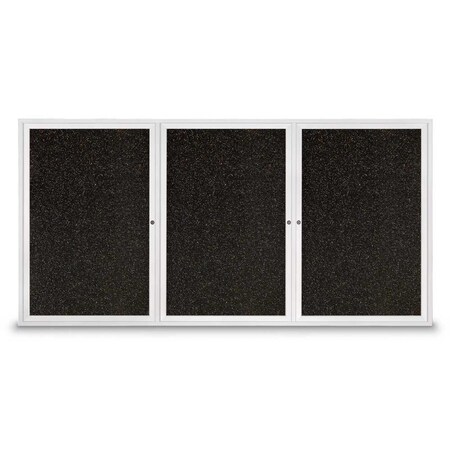 United Visual Products Sliding Door Indoor Enclosed Corkboard, 7 UV9027ACSH-GOLD-PUMICE